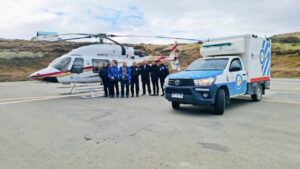 La provincia realizó la primera aeroevacuación sanitaria oficial con el helicoptero Bell 427