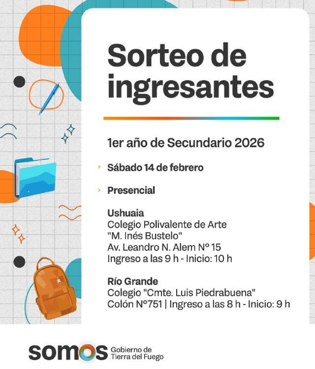 EDUCACIÓN INFORMA LOS COLEGIOS SECUNDARIOS CON VACANTES DISPONIBLES PARA EL SORTEO DE INGRESANTES A 1° AÑO